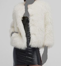 $2650 Becagli Women's Ivory Mohair Coat Jacket Size 44