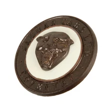 Bonnet Badge, Front Bonnet Badge   Made From Brass, With A Jaguar Head In The Ce