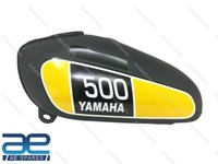 Yamaha XT TT 500 1N5 1977 Kraftstofftank Stahl Matt Schwarz Gelb Lackiert