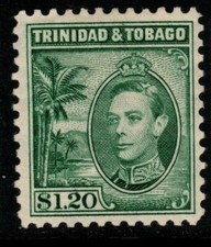 TRINIDAD & TOBAGO SG255 1940 $1.20 BLUE-GREEN MTD MINT