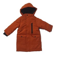 Perry Ellis Toddler Boys Orange Hooded Zip Front Winter Stadium Jacket Size 2T