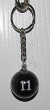 1 Inch Number 11 ELEVEN SPARKLE Mini POOL BALL Billiard KEYCHAIN Ring NEW