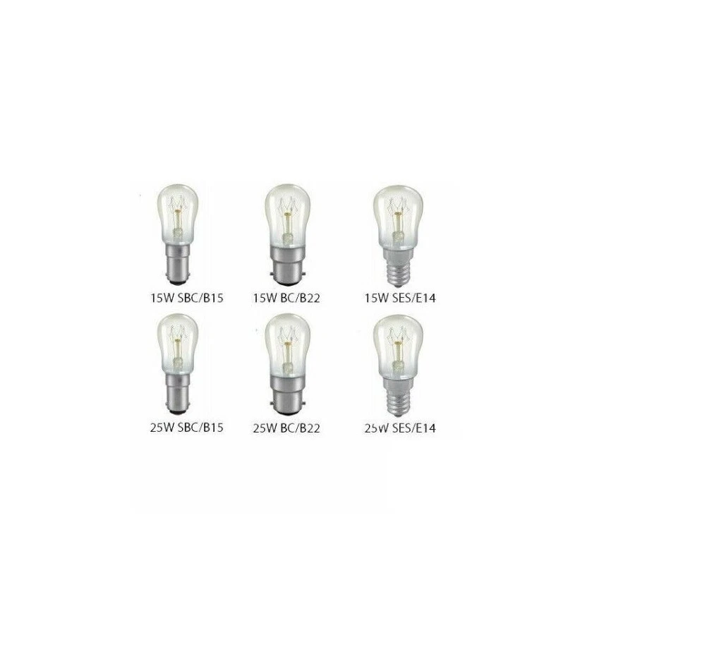Universal Appliance Pygmy Bulb Lamp 15w 25w Screw Bayonet SES E14 SBC B15 BC B22