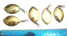 5 GOLD size 4 MAGNUM WILLOWLEAF Spinnerbait Blades + BALL BEARING SWIVELS Willow