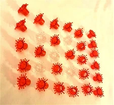 31 Christmas Mini Light Reflectors RED and 5 CLEAR Atomic 16 Point NEW OLD STOCK
