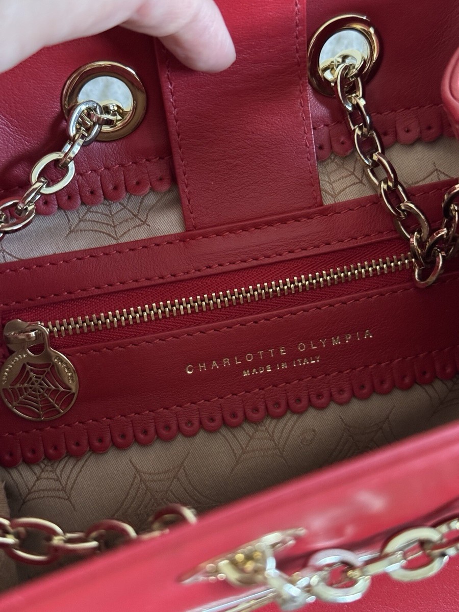 Charlotte Olympia Petite Feline Red Leather Backpack Charlotte Olympia Petite Feline Red Leather Backpack | eBay main image 4