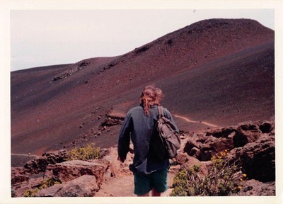 Color Photo Man Walking Desert Mountain View Hiking Hike Walk Trip #3
