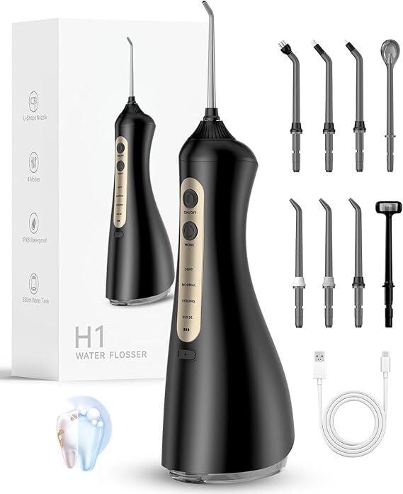 Water Flosser - Unique U-Shaped Tip for All-Round Cleaning, 8 Replacement Ti...