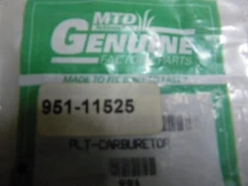 951-11525 CARB PLATE CUB CADET FACTORY PART TROYBILT CRAFTSMAN