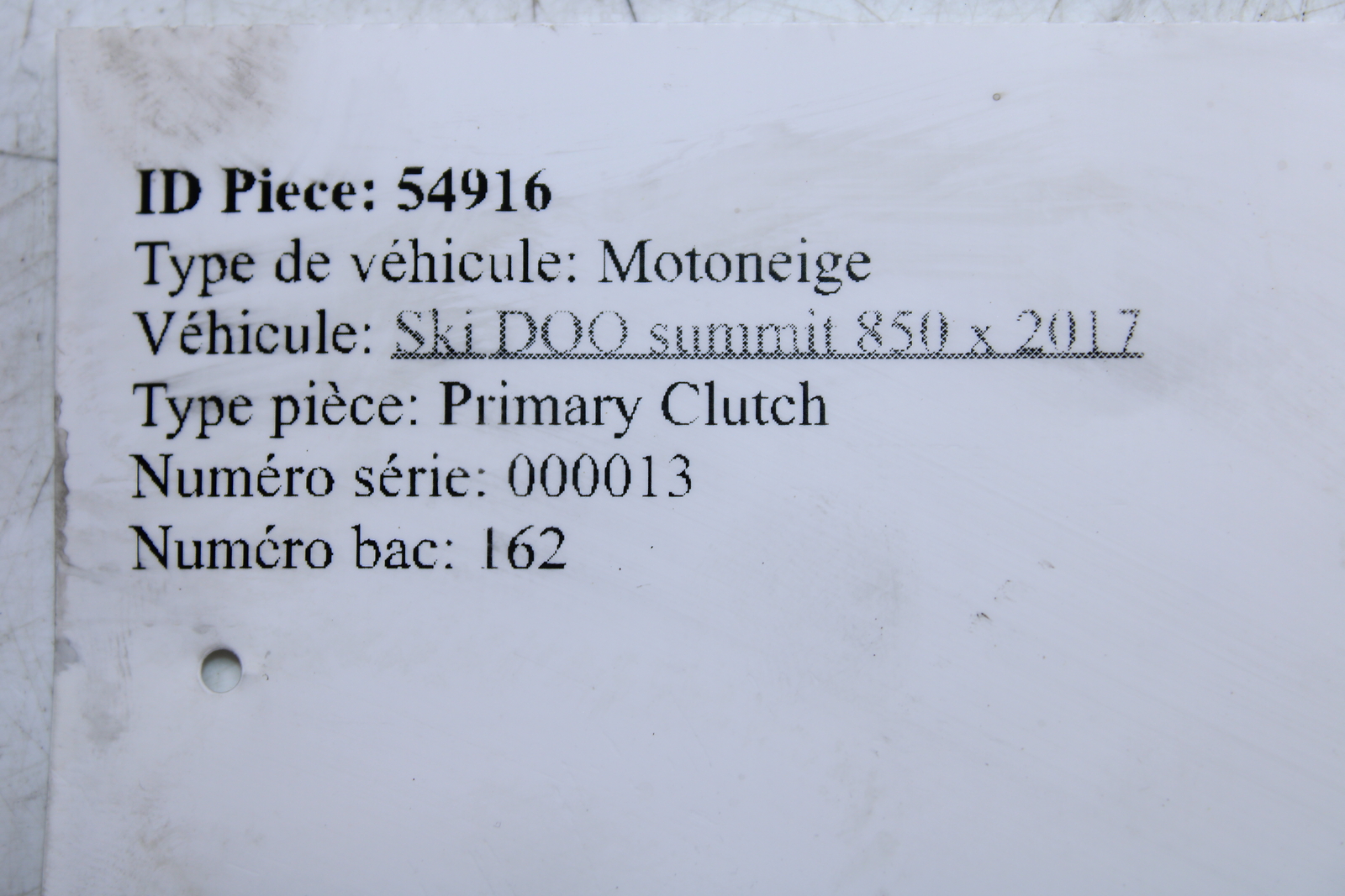 2017 SkiDoo Summit X 850 ETEC 154in PRIMARY DRIVE SHEAVE CLUTCH