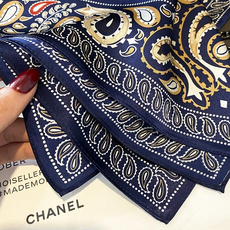 Bufanda cuadrada 100 % seda morera 27"" mujer vintage pájaros flor pañuelo pañuelo Foto 4 de 4