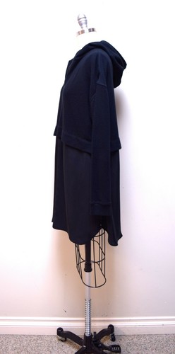 GREY STATE Bleeker schwarz French Terry Hoodie Top Tunika mit Shirttail Saum ~ 1/S - Bild 5 von 6