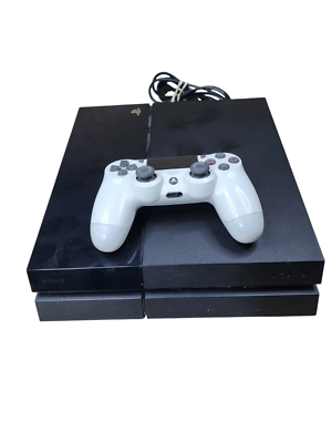 Sony Playstation 4 PS4 500GB Black Console w/ White Controller 