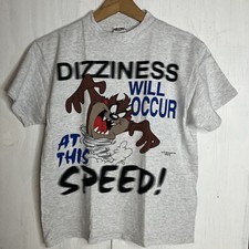 Vintage 90s Looney Tunes Taz Dizziness Speed Single Stitched Shirt Sz XL Freeze