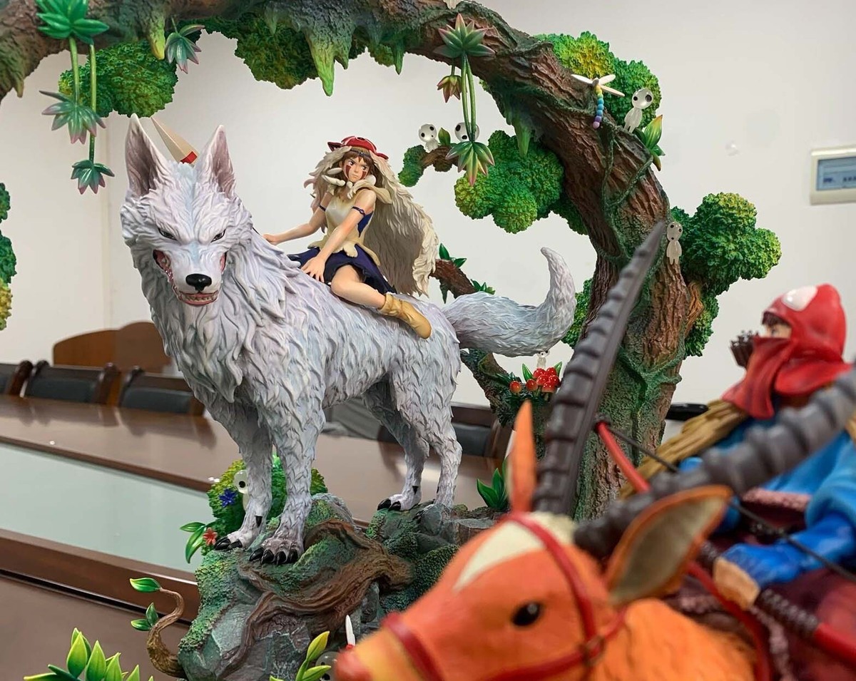 Princess Mononoke Resin OPM Studio Statue with led 50cm in stock