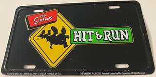 The Simpsons Cartoon Show Booster License Plate Hit & Run Video Game Promotion