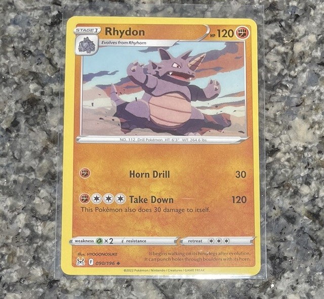 Pokémon TCG Rhydon Sword & Shield - Lost Origin 090/196 Regular ...