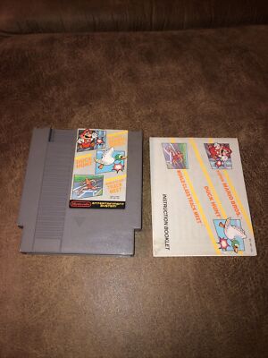 Super Mario Bros Duck Hunt World Class Track Meet NES Nintendo Game & Manual