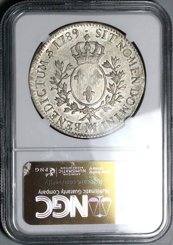 1789-MA NGC AU France Louis XVI Ecu Rare Marseille Mint Coin POP 1/1 (25061603C) - Picture 6 of 6
