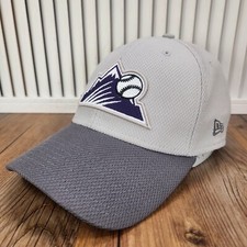 Colorado Rockies New Era 39thirty Sz M/L Baseball Hat Cap Gray Purple MLB Sports
