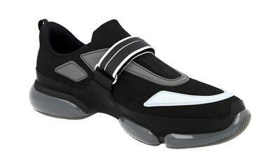 LUXURY PRADA CLOUDBUST SNEAKERS SHOES 2OG064 BLACK GREY US