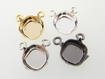 Empty 10mm Sq Cushion Cut Single Pendant Add Your Own Chain 3 pc - Choose Finish