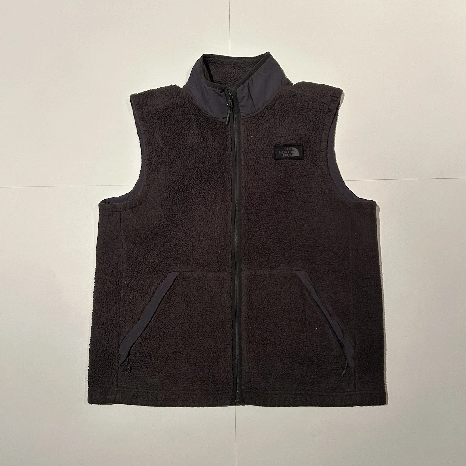 The North Face Vest Fleece Gray Mens XL Sherpa