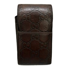 GUCCI Guccissima 181716 Dark Brown Leather Accessory Case