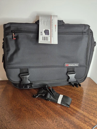 Monolith Flap Over Laptop Bag Briefcase 15.6 Inch with Shoulder Strap. BNWT. 