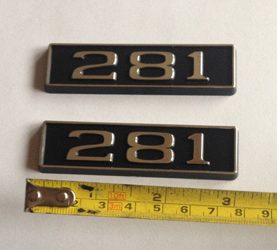 281  black plastic with chrome emblem emblems badge new