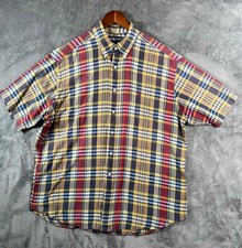 Vintage Polo Ralph Lauren Shirt Mens XL Blaire Indian Madras Plaid Short Sleeve