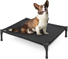 Elevated Dog Bed - Raised Cot Fits Up to 150 LBs, Heavy Duty Small, Black 