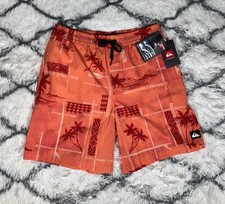 QUIKSILVER Swim Trunks Board Shorts Papaya Orange Red Men s Sz M NEW 80