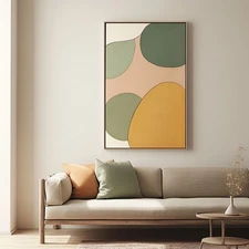 Hand Painted on Oil Painting Home Decor Conceptual Abstract Wall Art Green