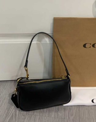 NEW Coach Plaza Bag 18 Womens Black Leather Purse Zip CCD09 | eBay