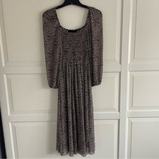 Dolan anthropologie leopard animal Print Smocked Midi Dress 20759