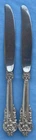Set of 2 Wallace Sterling Silver Grand Baroque 8 7/8 Inch Dinner Knives 168g