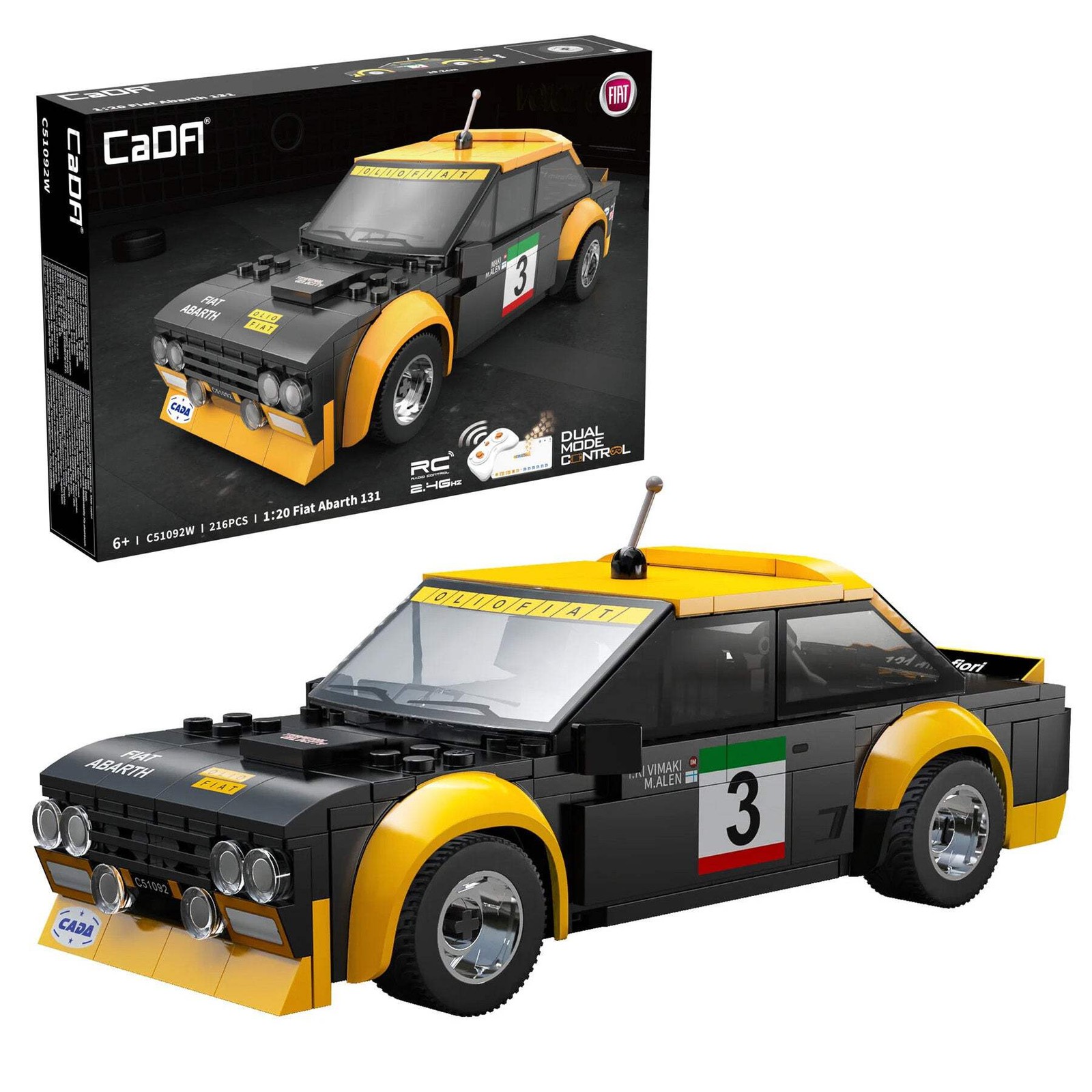CaDA C51092W Fiat Abarth 131 Radio Control Plastic Brick Kit - Image 3