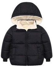 1-6T Baby Girl Boy Winter Fleece Coats Toddler Warm Puffer Jackets 2-3T Black