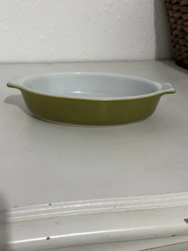 Pyrex 700 Green Pixie 10oz Au Gratin Casserole Dish Vintage Corning USA Small