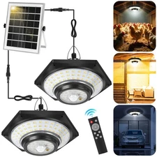 Solar Shed Light, Solar Hanging Pendant Lights with Remote Control Outdoor In...
