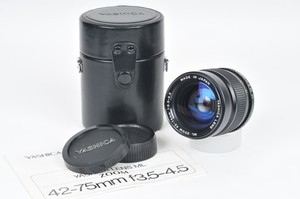 Yashica Zoom Lens ML 42-75mm f/3.5-4.5 In C/Y Mount with Caps Case and Manual
