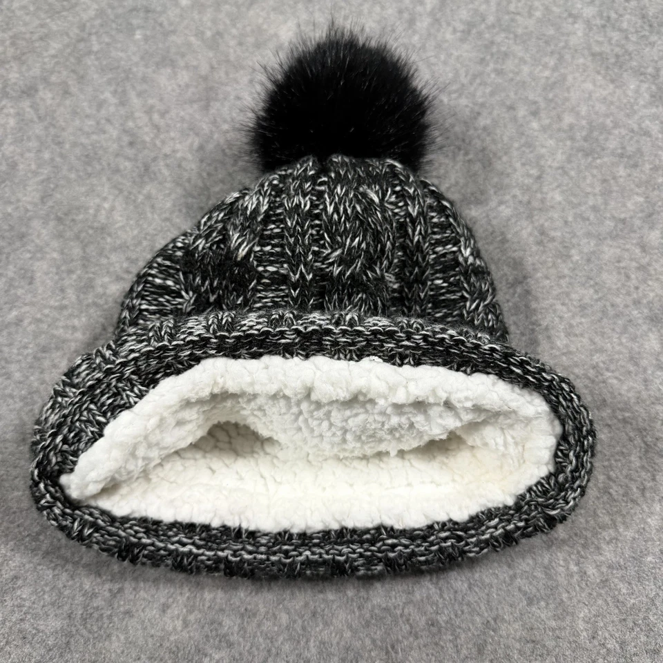 Gorro rosa Victoria’s Secret Sherpa forrado pompón mujer talla única negro jaspeado Foto 4 de 4