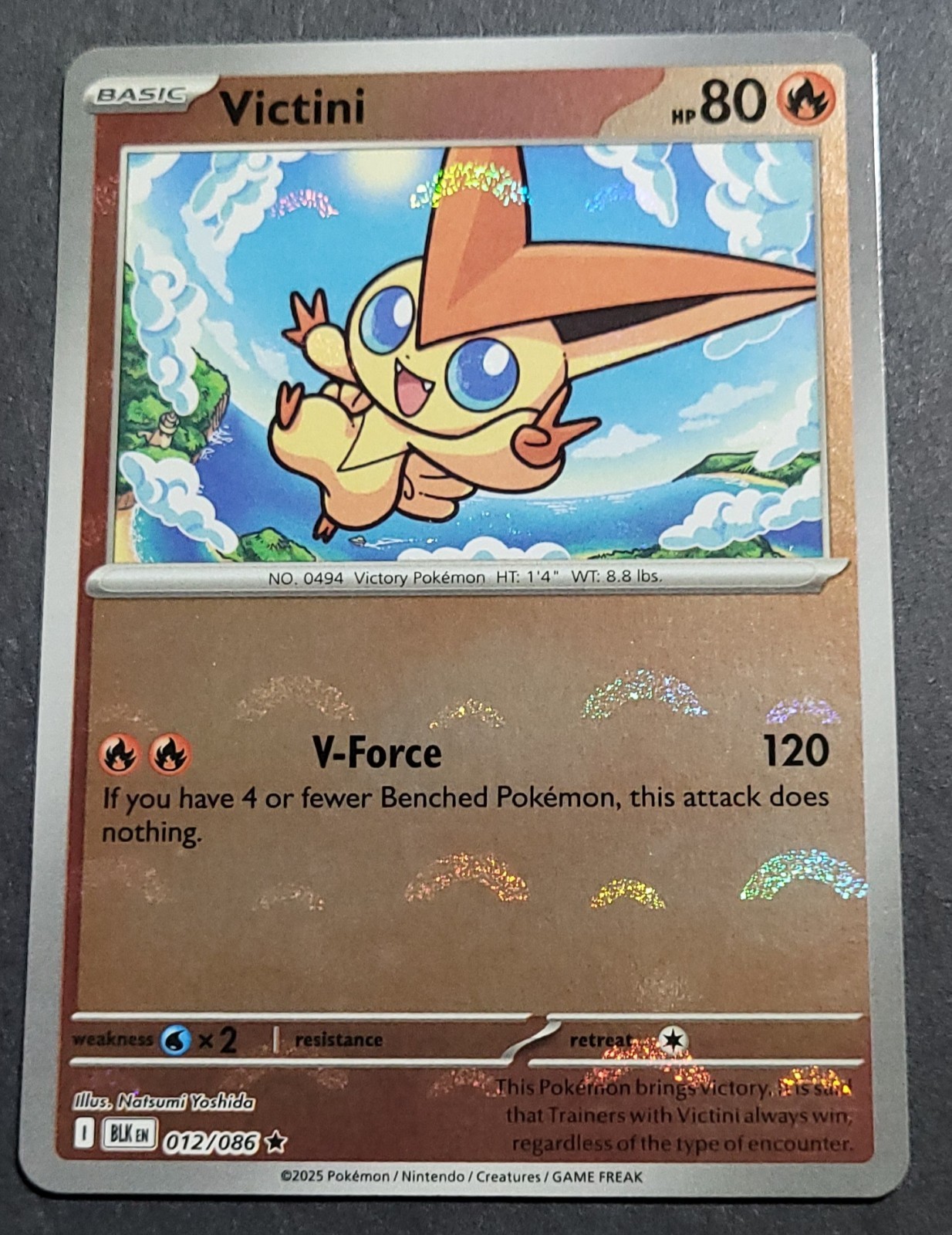 Victini (Master Ball Pattern) 012/086 Pokemon TCG Sv: Black Bolt Holo - NM