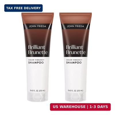 John Frieda Brilliant Brunette Color Vibrancy Shampoo, Brunette Shampoo, 8.45 Fl
