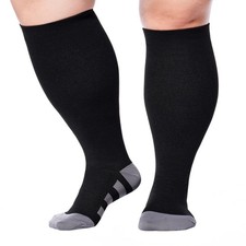 Abodhu Plus Size Compression Socks for Women Men 15-20mmHg Wide Calf Knee High