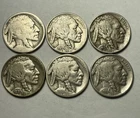 Lot Of 6  Buffalo Nickels 1921 1934 1936-S 1937-D Full Dates