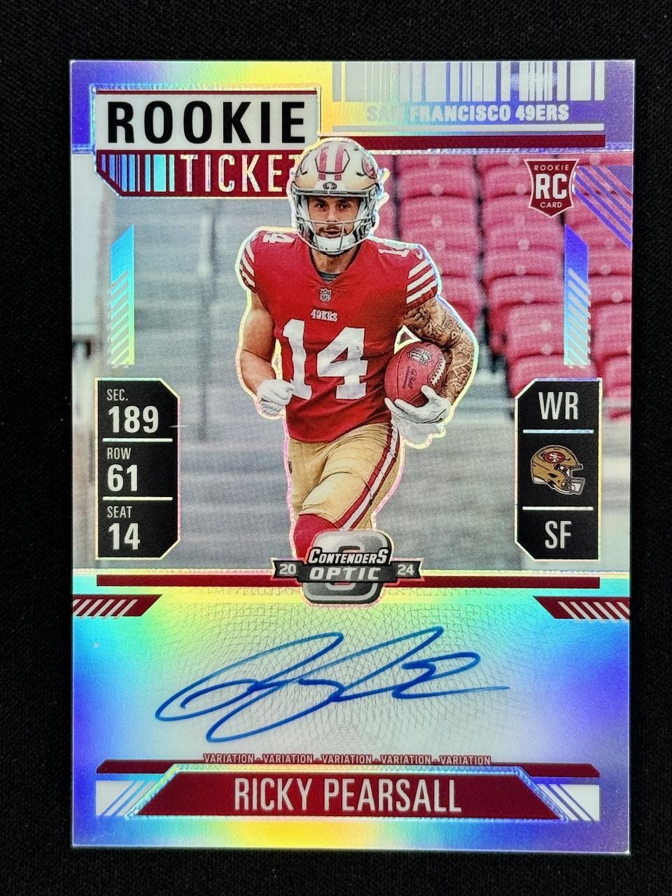 2024 Contenders Optic Ricky Pearsall Rookie Ticket Auto 🔥On-Card VARIATION