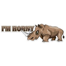 I'm Horny Rhino - Vinyl Decal Sticker - Car Window Laptop - ebn8230