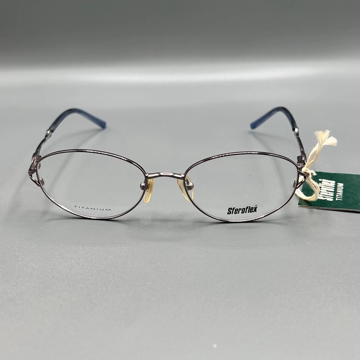 Sferoflex 4408 4070 Titanium Eyeglasses Frame 51-17-135 Silver Oval Display